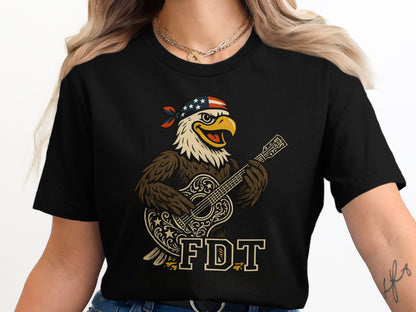 Patriotic Eagle Playing Guitar Graphic T-shirt product