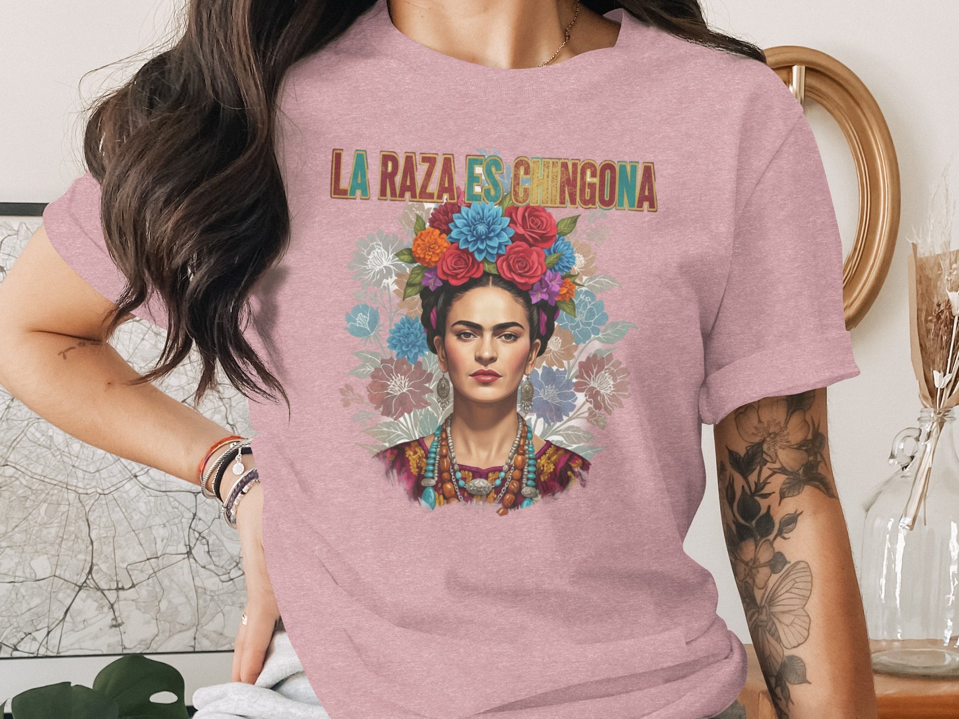 La Raza Es Chingona Colorful Artistic Portrait Shirt