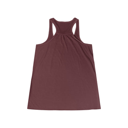 Brown women's racerback tank top, back view.