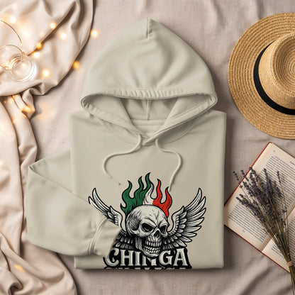 Skull with Wings and Flames Chilliga Hoodie product