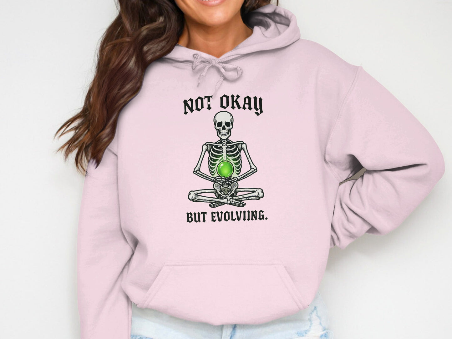 Not Okay But Evolving Skeleton Hoodie Product