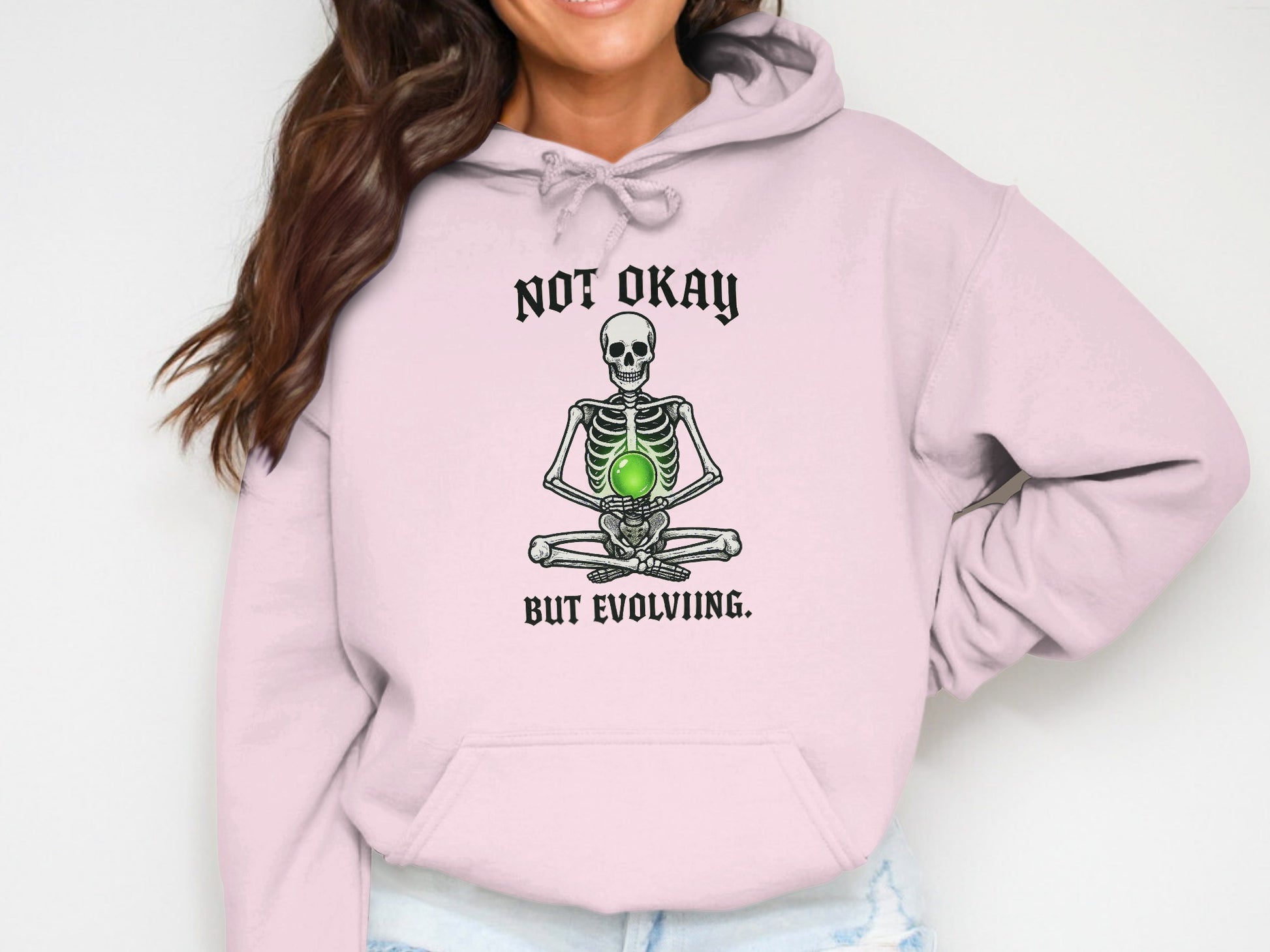 Not Okay But Evolving Skeleton Hoodie Product