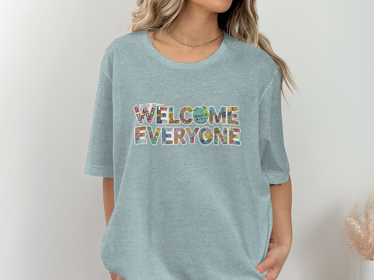Welcome Everyone Colorful Graphic T-Shirt