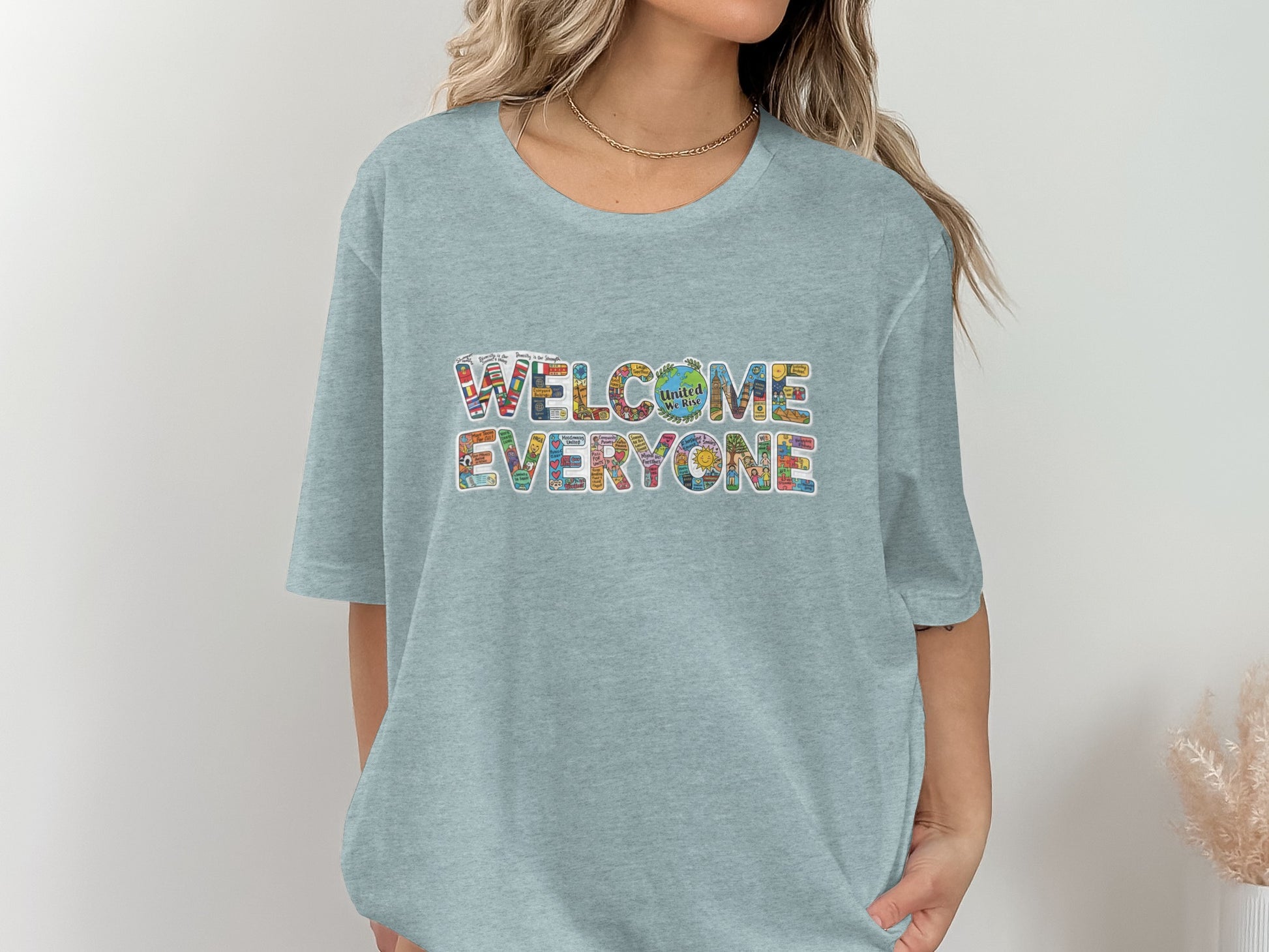 Welcome Everyone Colorful Graphic T-Shirt