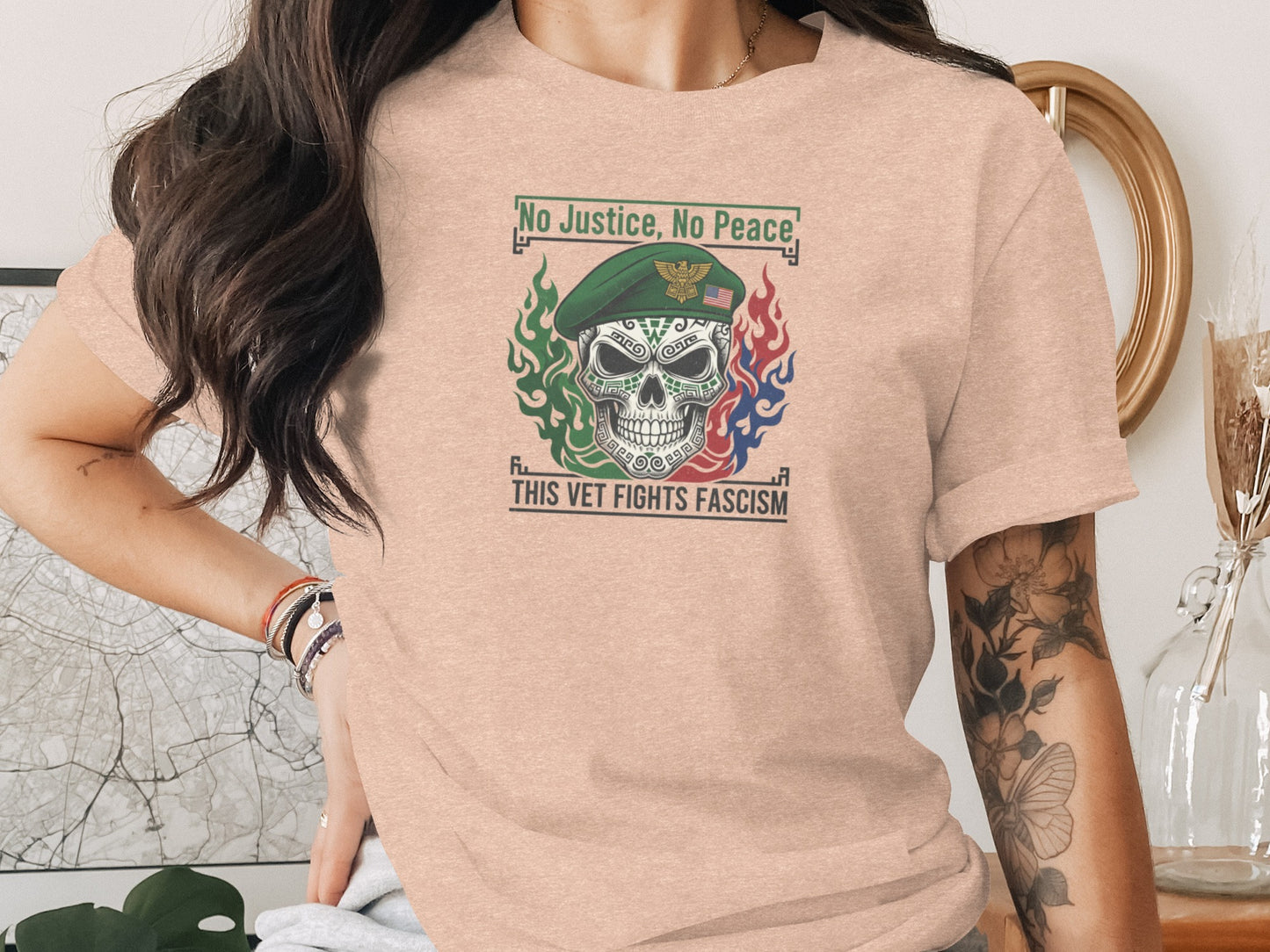 No Justice No Peace This Vet Fights Fascism Shirt