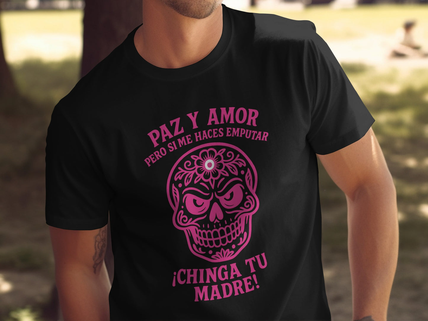 Paz Y Amor Calavera Skull Graphic T-shirt product