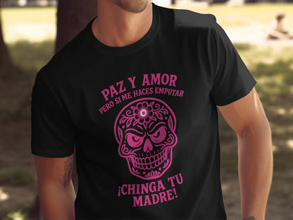 Paz Y Amor Calavera Skull Graphic T-shirt product