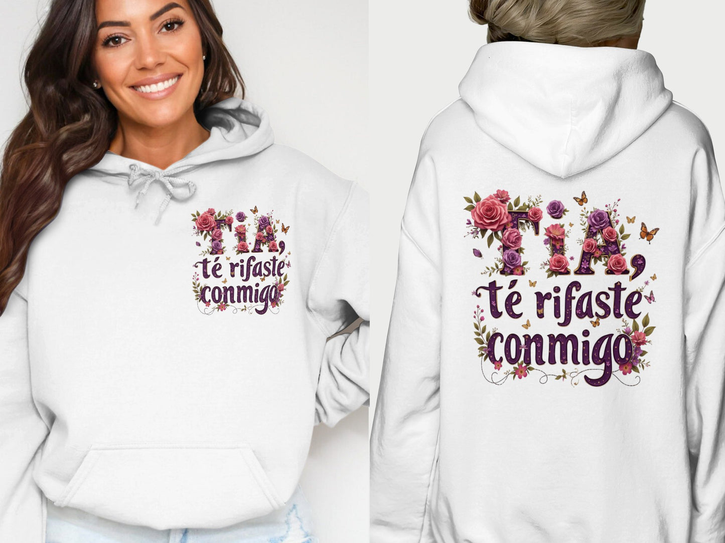 TIA te rifaste conmigo floral letter hoodie product