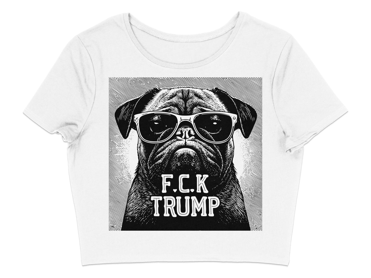 F C K Trump Print Funny Pug Graphic Cropped T-shirt product type