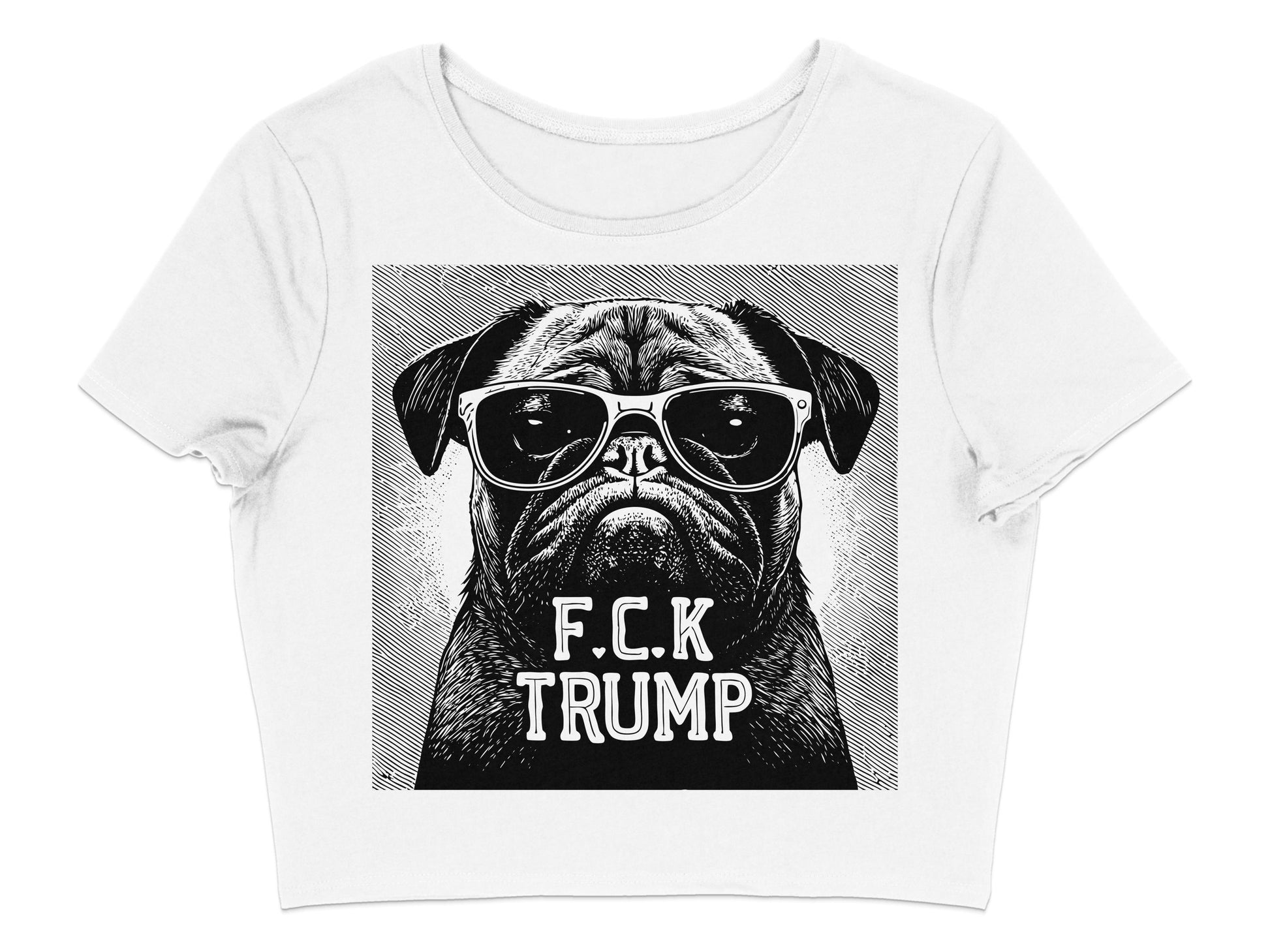 F C K Trump Print Funny Pug Graphic Cropped T-shirt product type