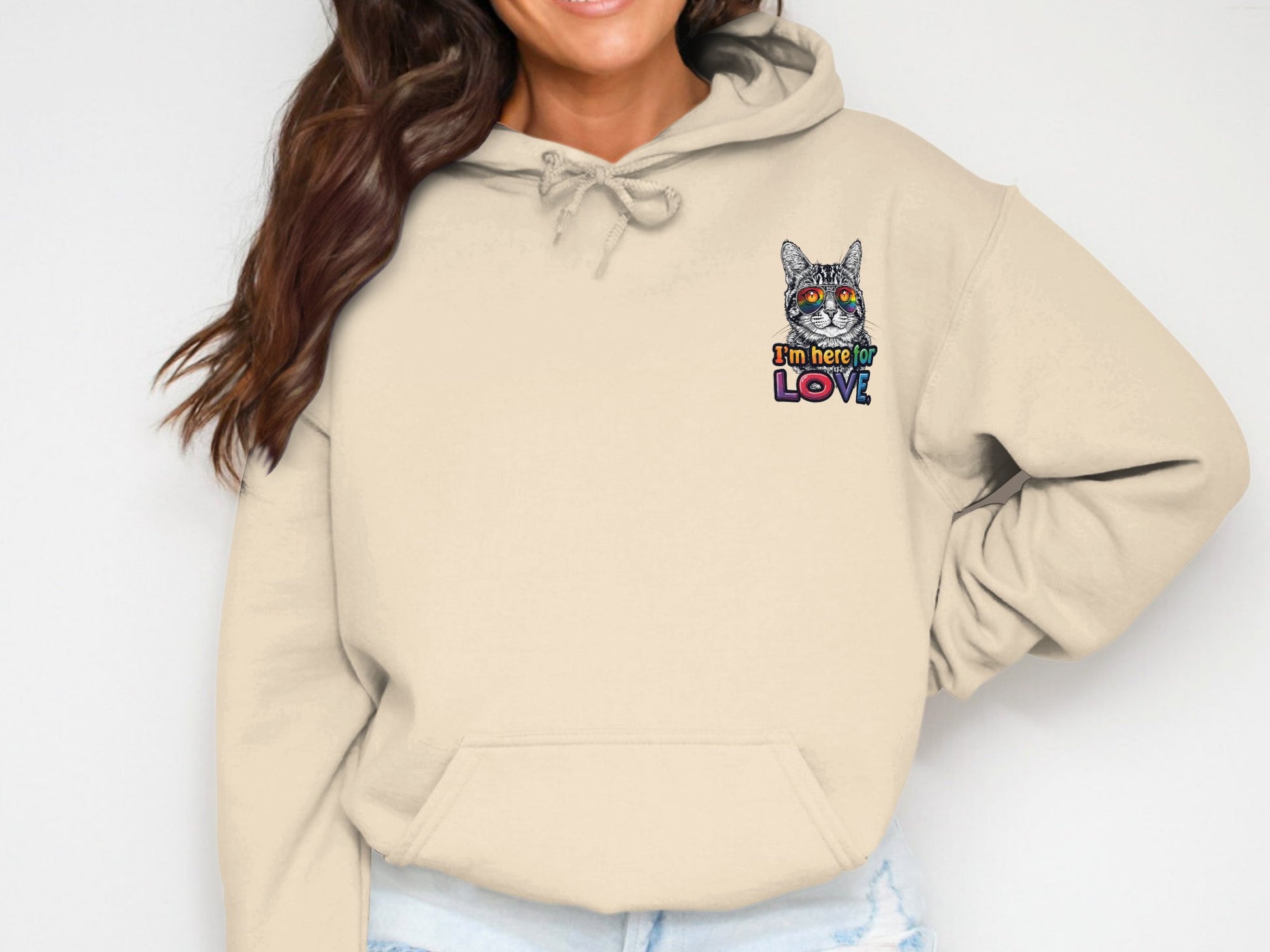 I'm Here to Love Cat Graphic Hoodie product