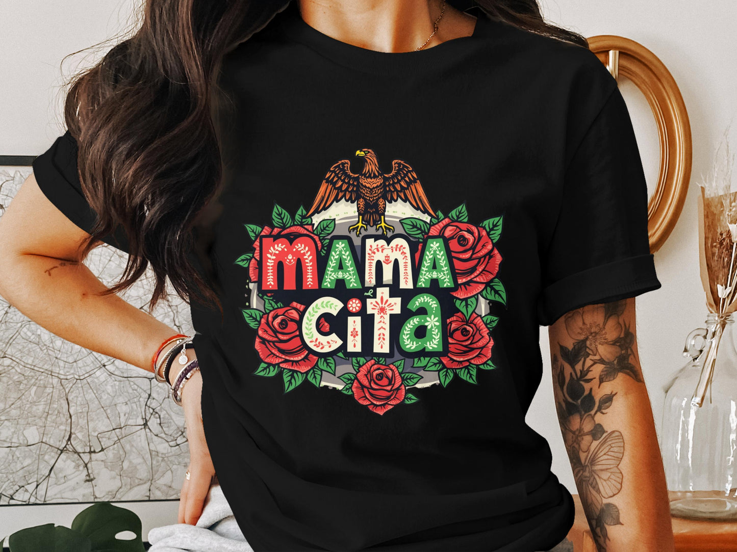 Mamacita Floral and Bird Graphic Tee Shirt product