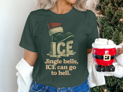 Jingle Bells ICE Can Go To Hell Graphic T-shirt