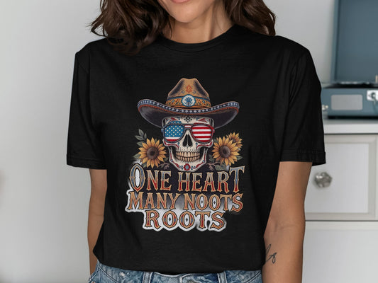One Heart Many Noots Roots Graphic Tee product
