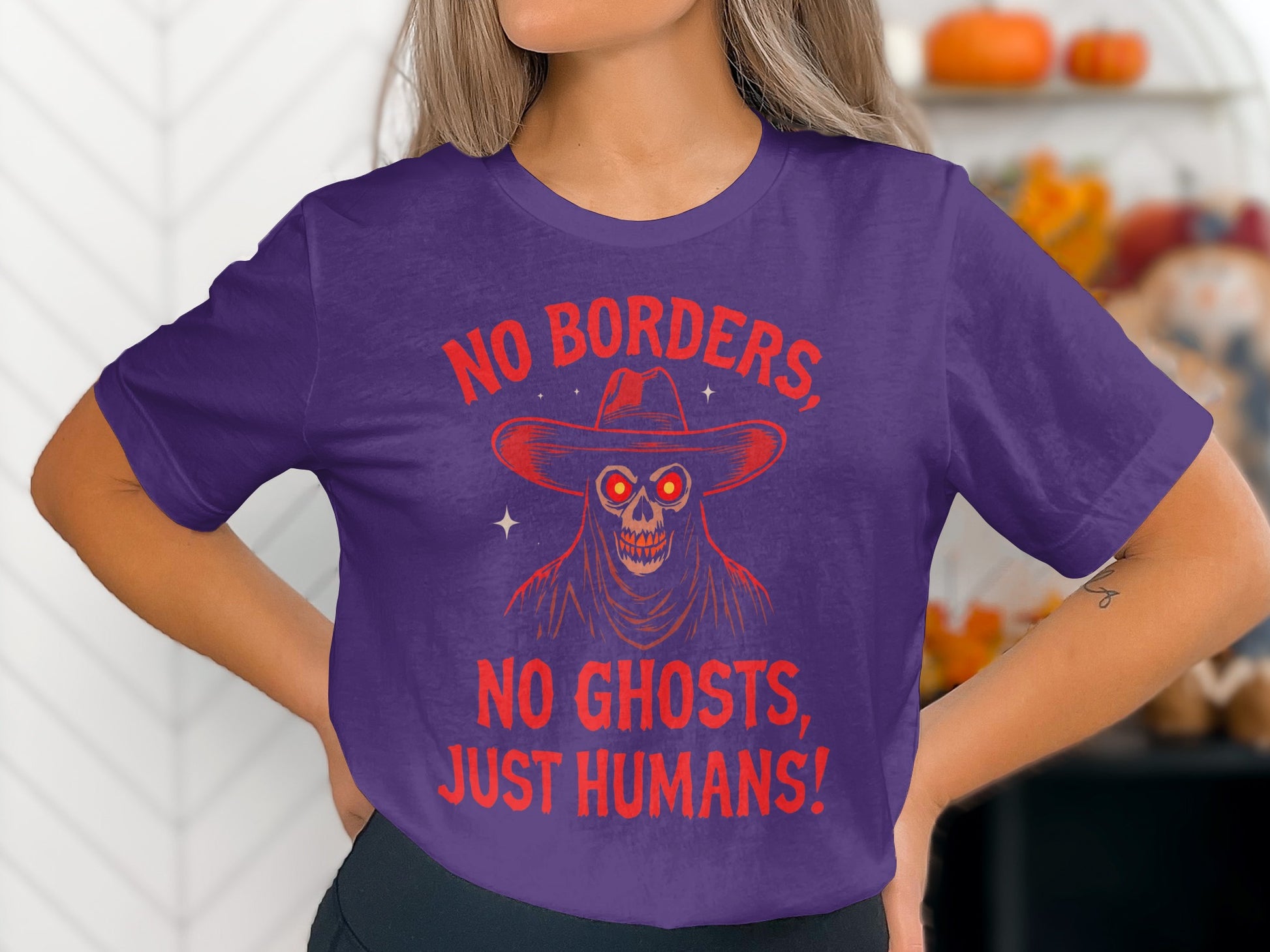 No Borders No Ghosts Just Humans Graphic Tee product