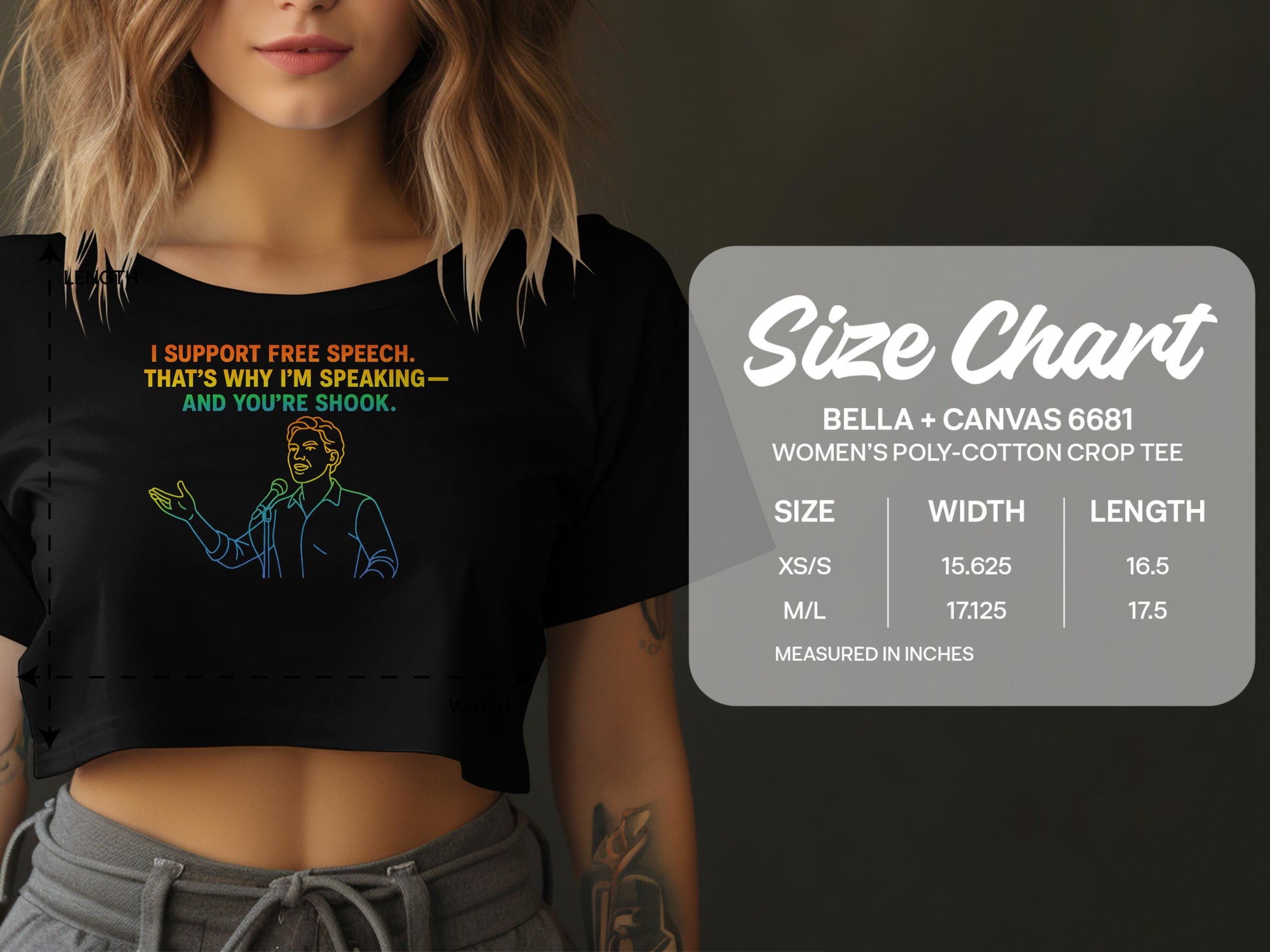 I Support Free Speech Women's Poly-Cotton Crop Tee product