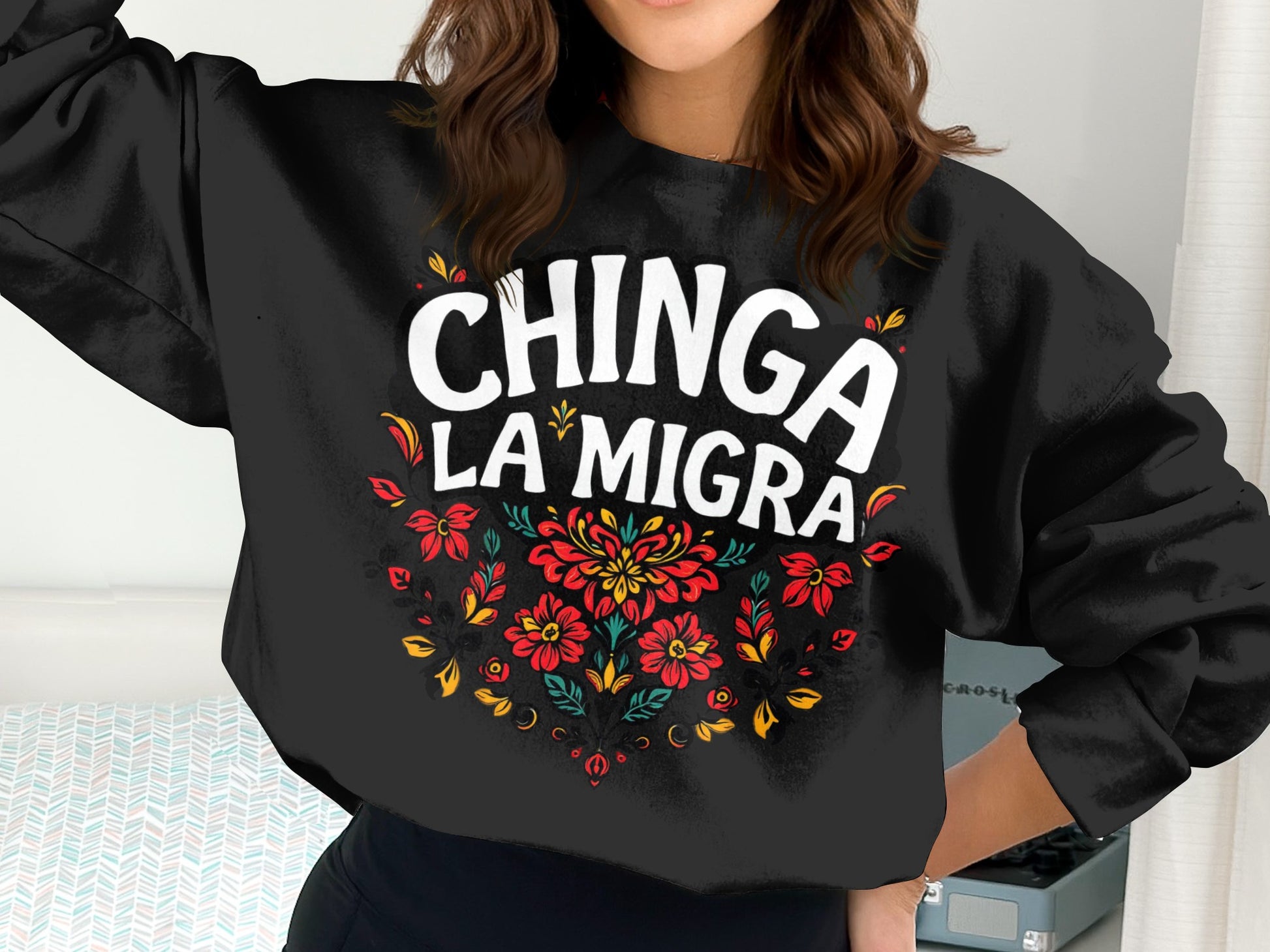 CHINGA LA MIGRA Floral Graphic Printed Sweatshirt product