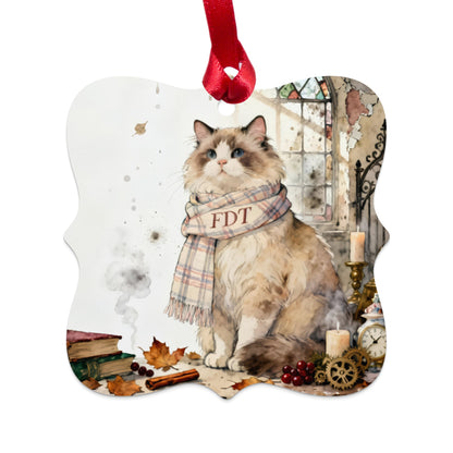 Custom Illustrated Cat Holiday Ornament Gift