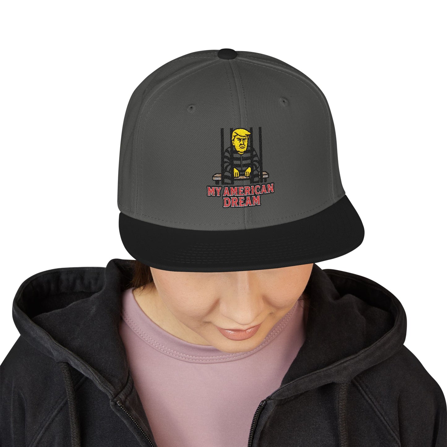 Anti Trump Hat, My American Dream Embroidered Snapback Hat - Stylish Cap for Everyday Wear, Perfect for Casual Outings, Birthdays, Streetwear Fashion, Gift for Him/Her