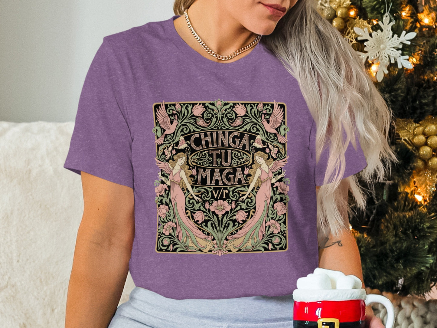 Christmas Magic Mug Chinga Tu MAGA Graphic Shirt