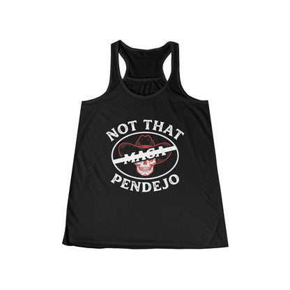 Black tank top with "NOT THAT MAGA PENDEJO" text and skull wearing a cowboy hat.