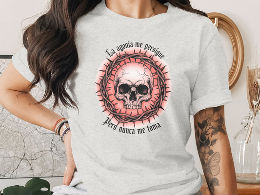 La Agonía Me Persigue Skull Artwork T-shirt product type