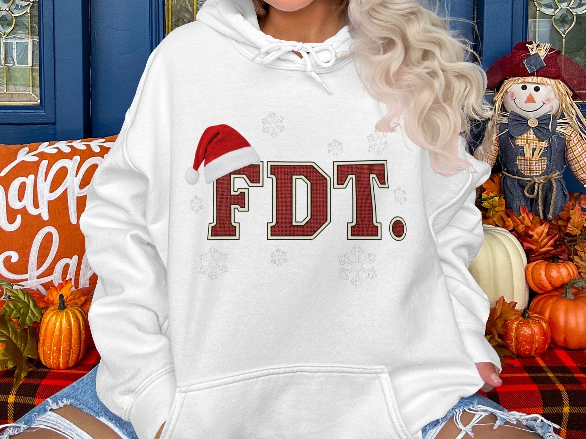 FDT Hoodie with Santa Hat Graphic for Winter Styling
