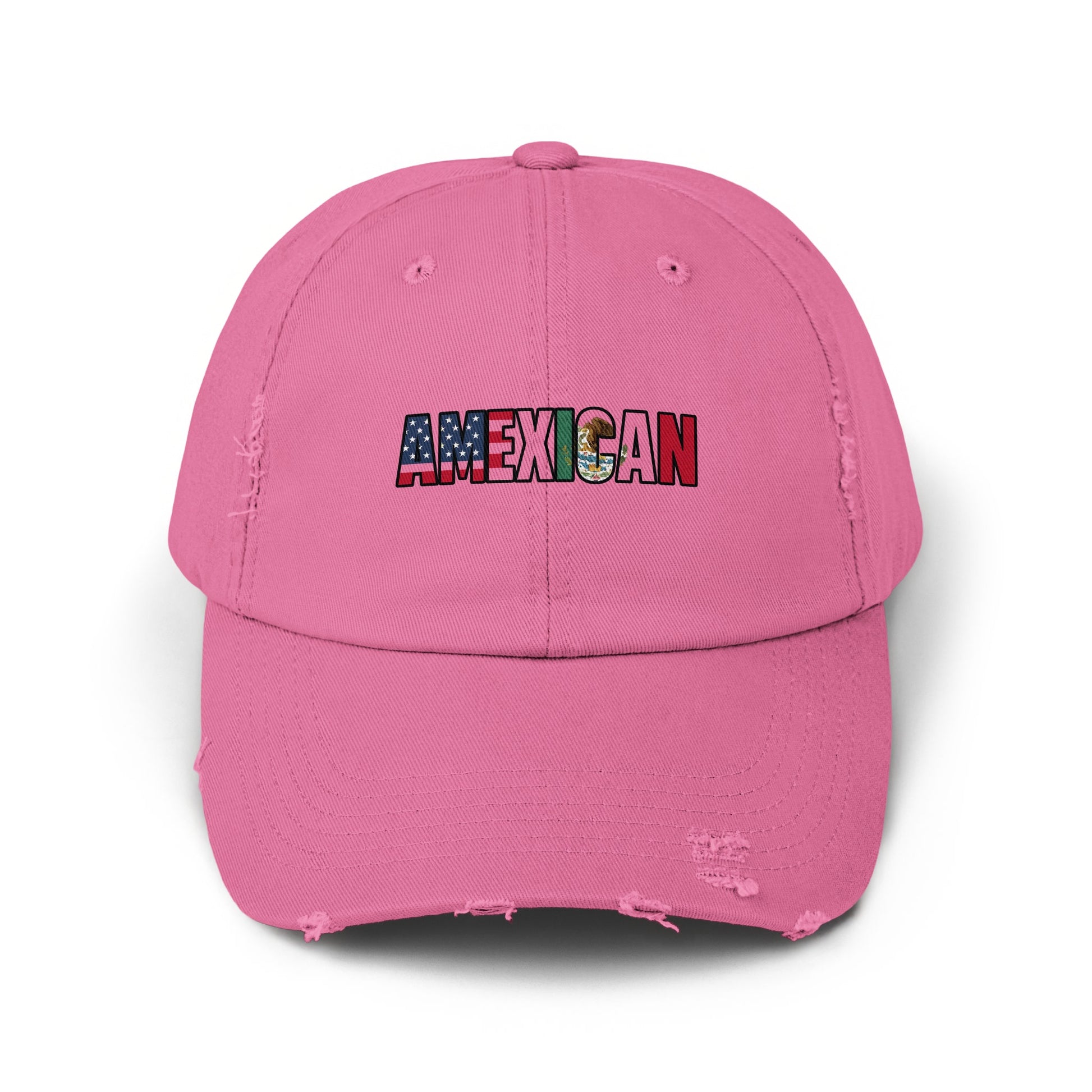 Amexican Embroidered Pink Distressed Baseball Cap product