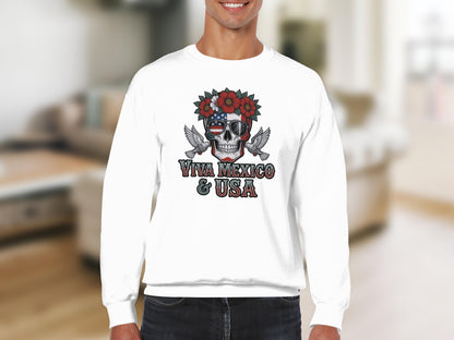 Viva Mexico and USA Skull Graphic Sweatshirt product