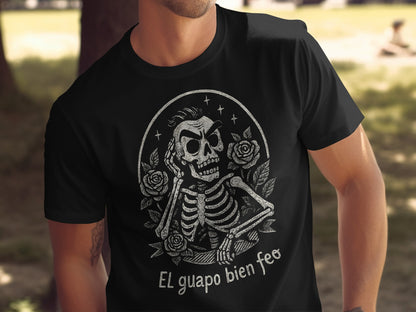EL guapo bien feo skeleton graphic shirt