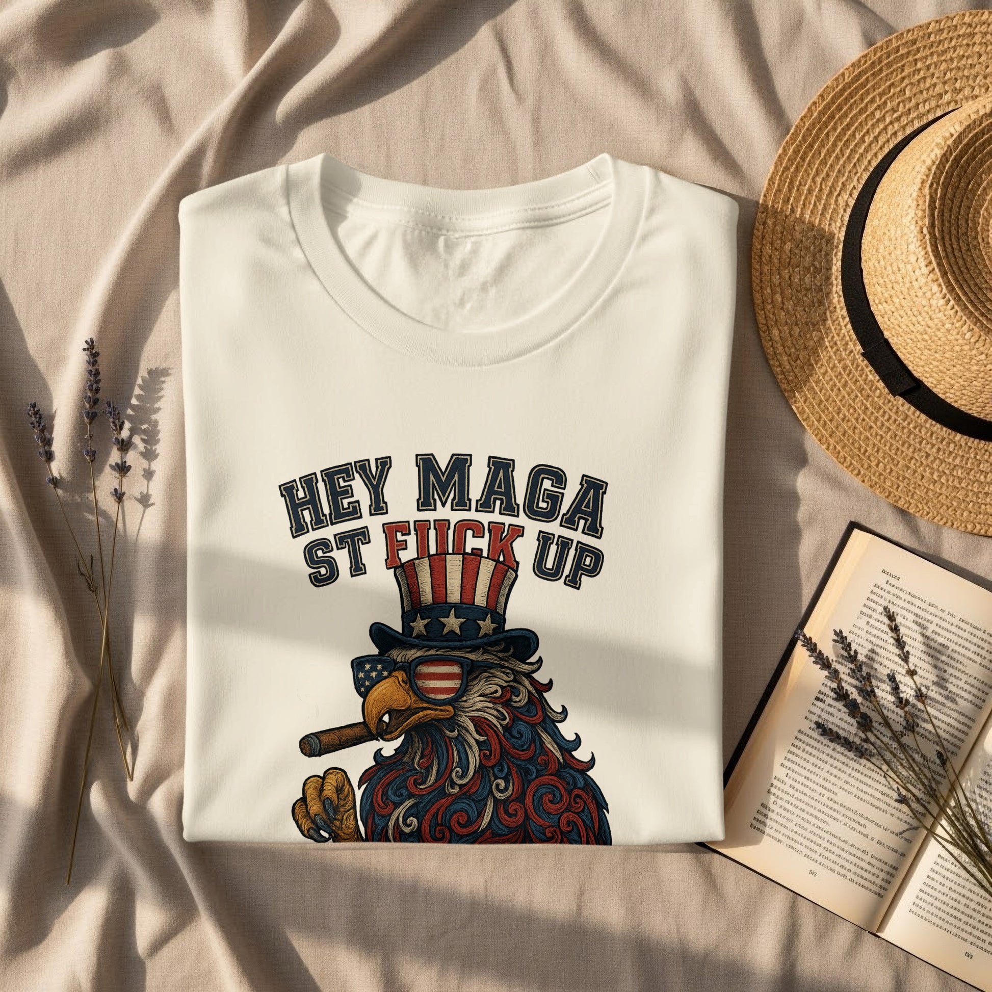 Hey MAGA ST FU Patriotic Eagle Statement Product Shirt