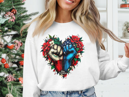 Heart Shaped Fists and Flowers Sweatshirt product