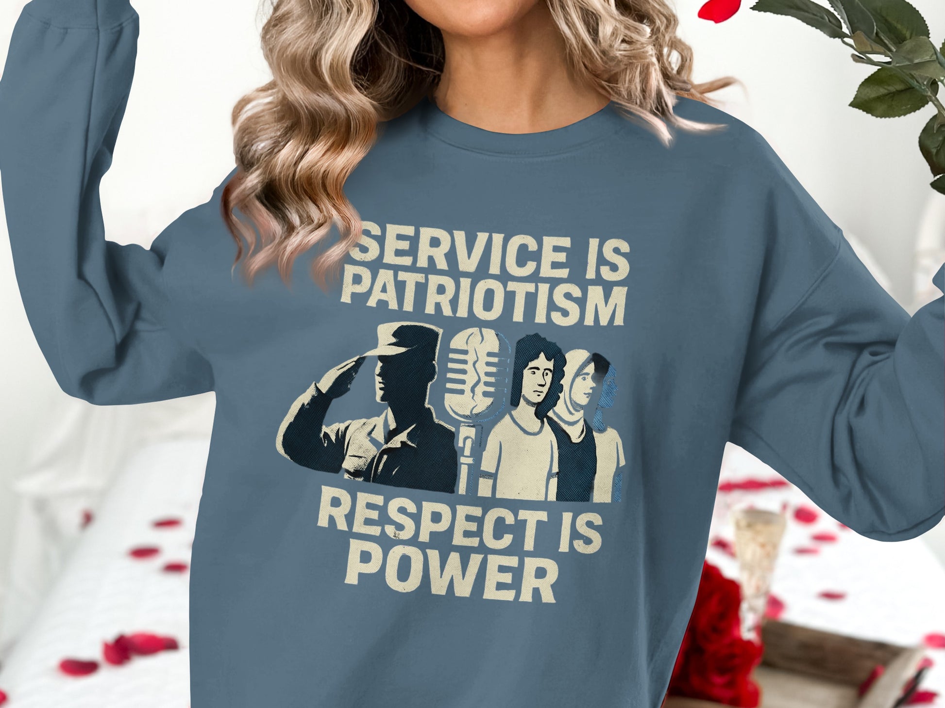 Service is Patriotism Respect is Power sweatshirt product