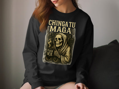 Chingatu Maga Skeleton Graphic Long Sleeve Shirt