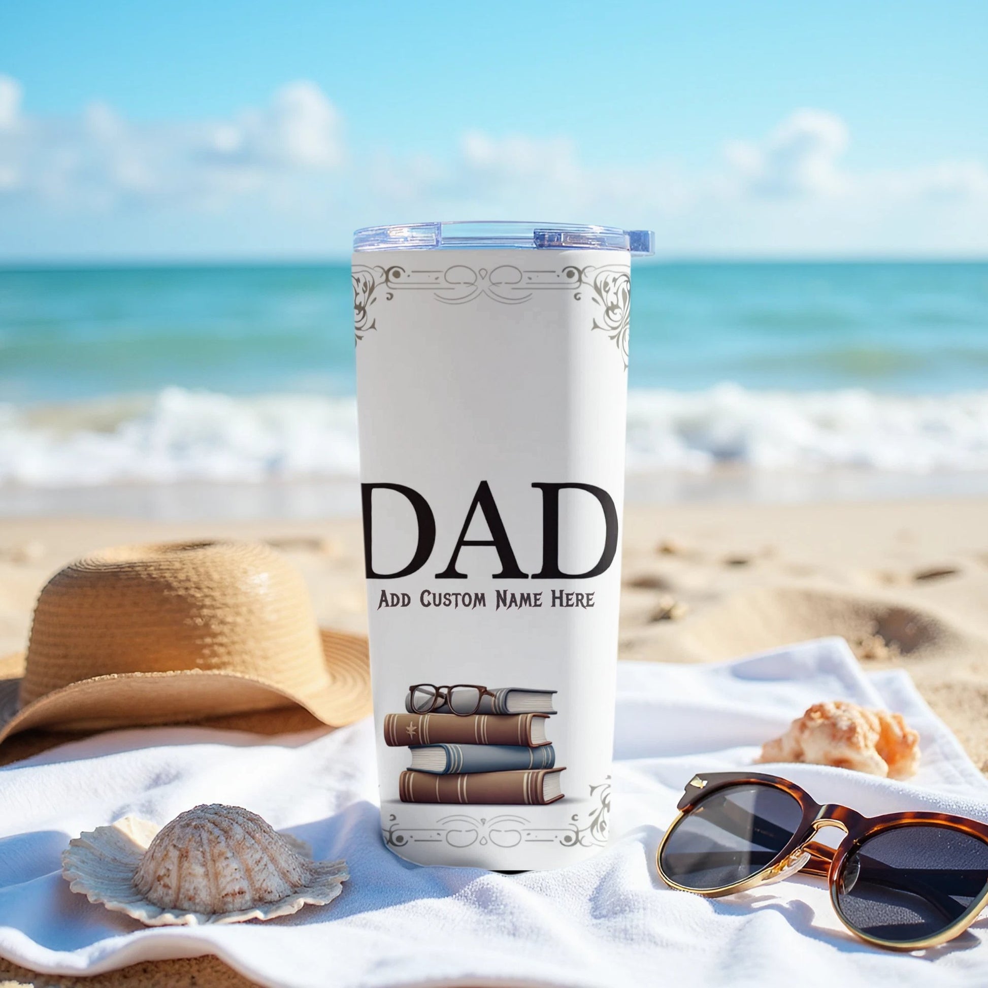 Customizable Dad Book Stack Travel Tumbler product