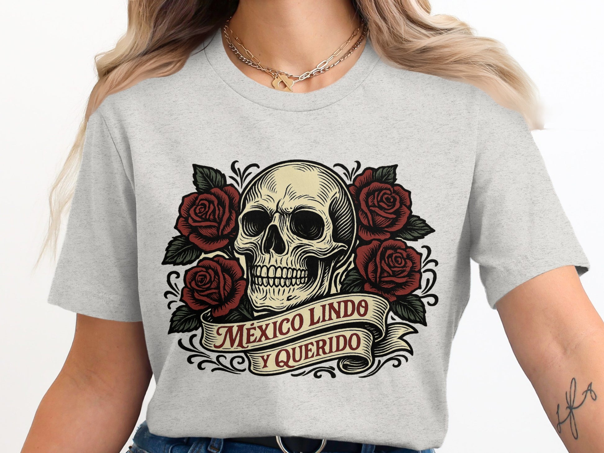 México Lindo Y Querido Skull Floral Design product
