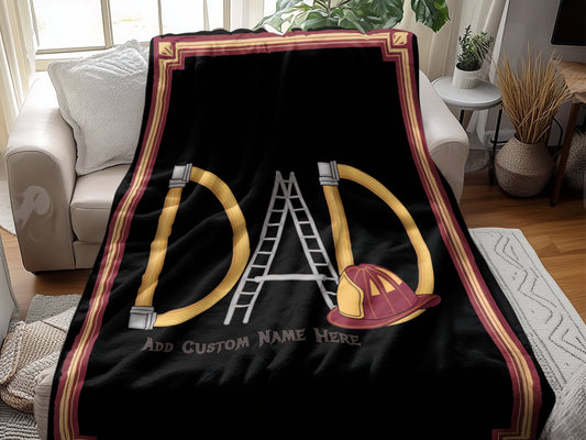 Dad Add Custom Name Here Firefighter Blanket product type