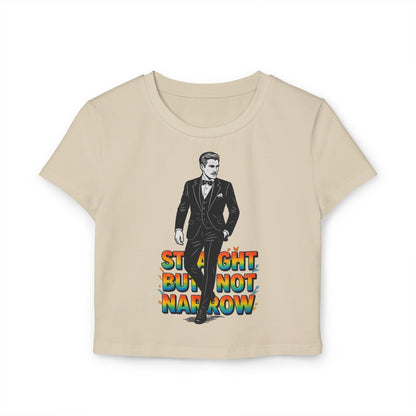 Straight But Not Narrow Women's Baby Tee - Fun and Inclusive Graphic Top