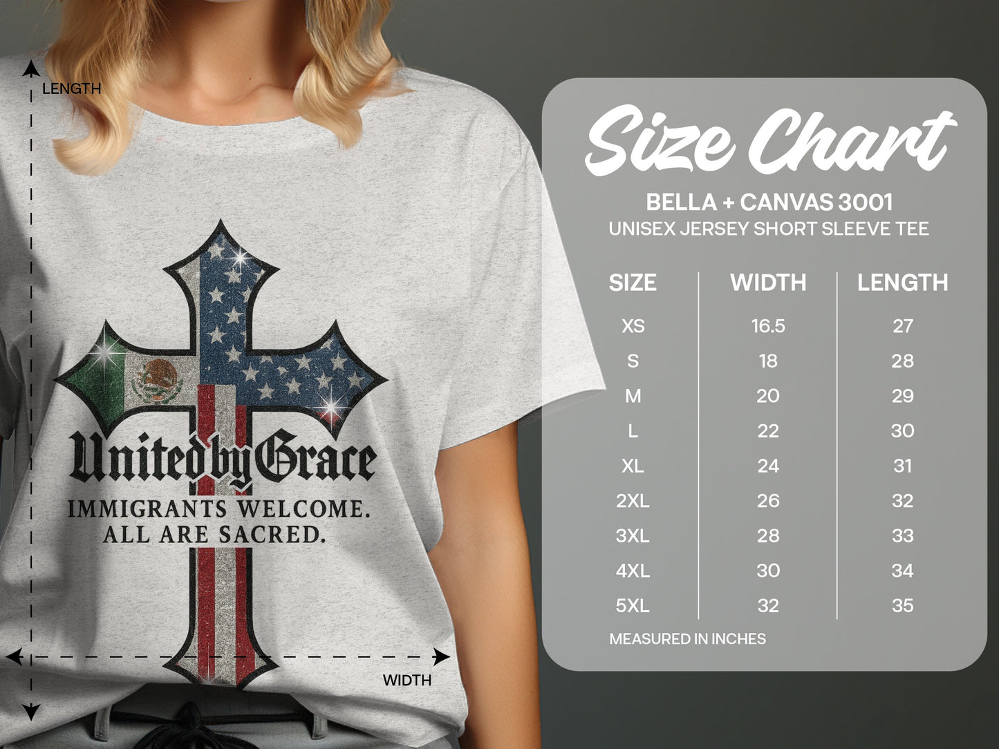 United by Grace Immigrants Welcome All Are Sacred product type