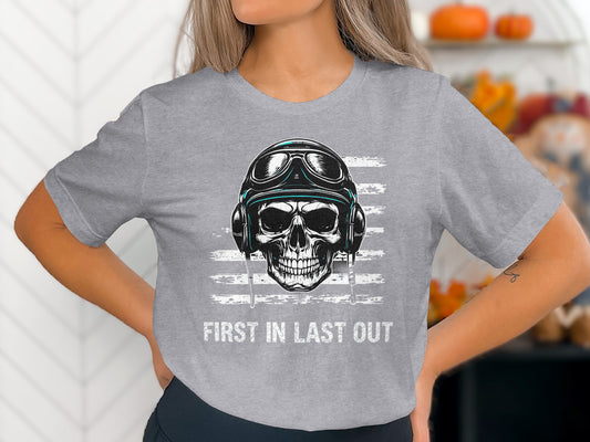 First In Last Out Skull Artwork Shirt