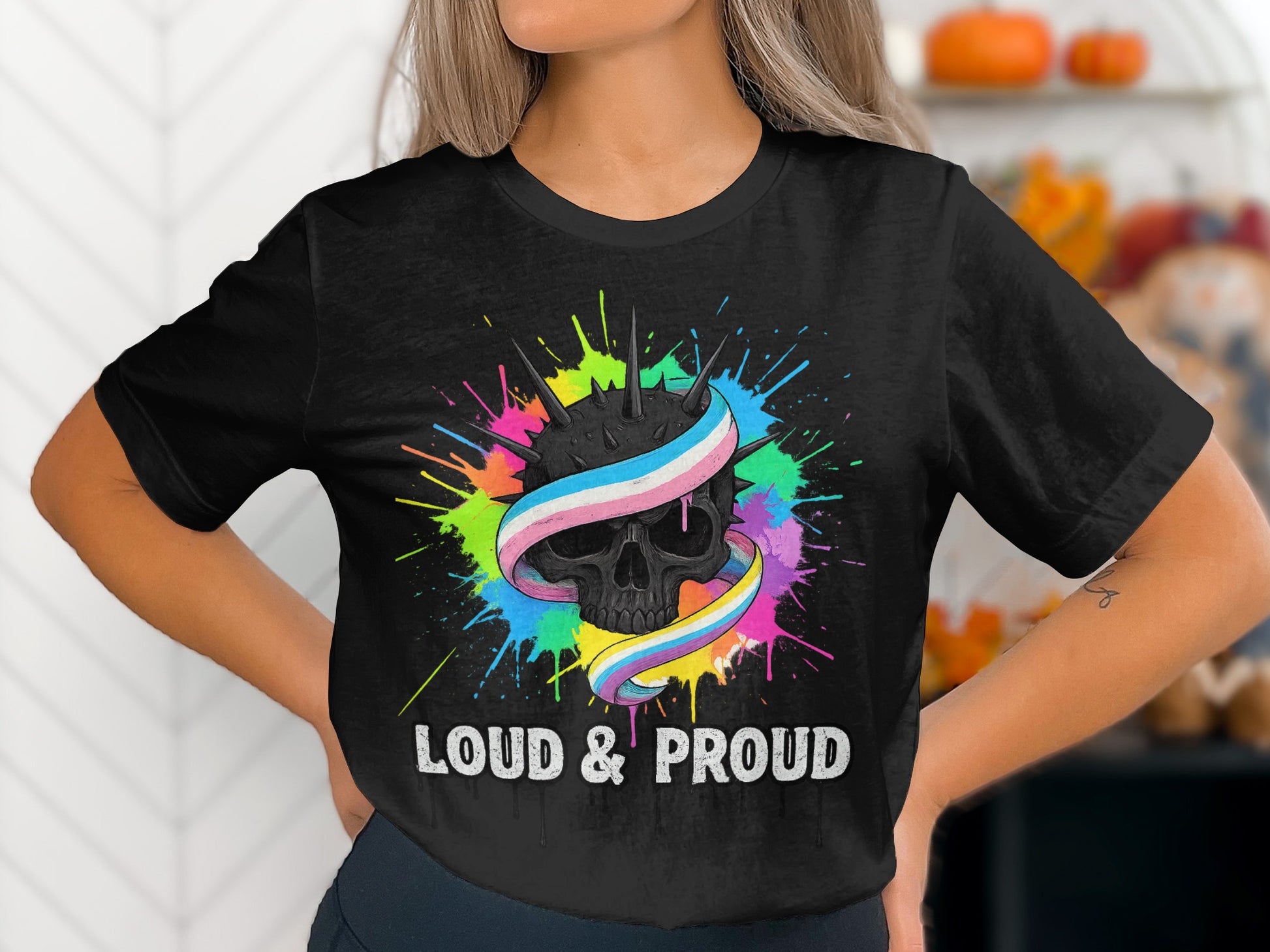 Loud & Proud Colorful Skull Graphic Tee product
