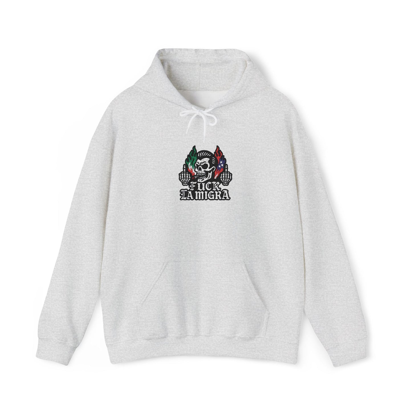 Fuck La Migra Embroidery Hoodie Anto Trump Hoodie Unisex Heavy Blend™ Hooded Sweatshirt