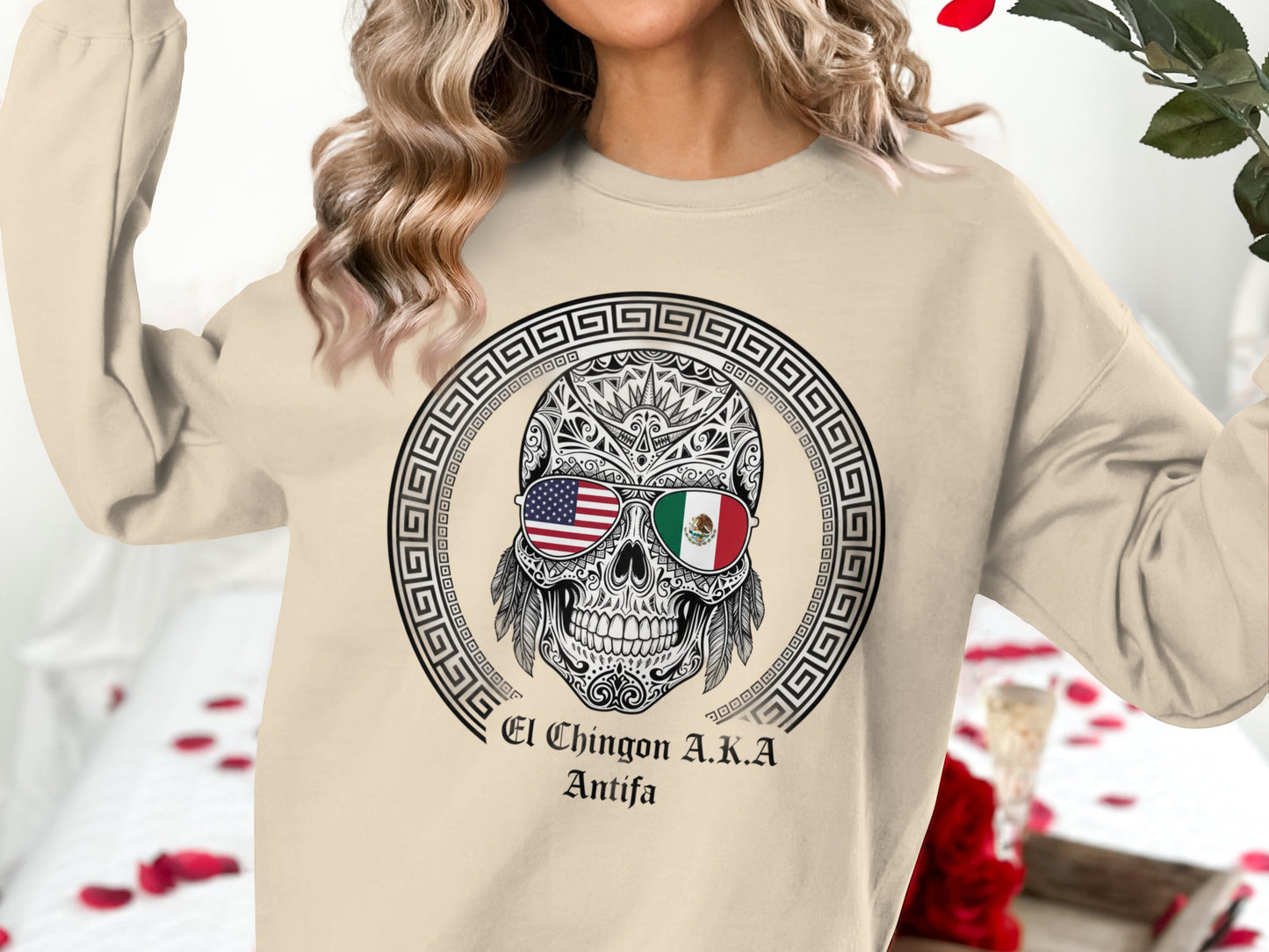 El Chingon A.K.A Antifa Skull Design Sweatshirt