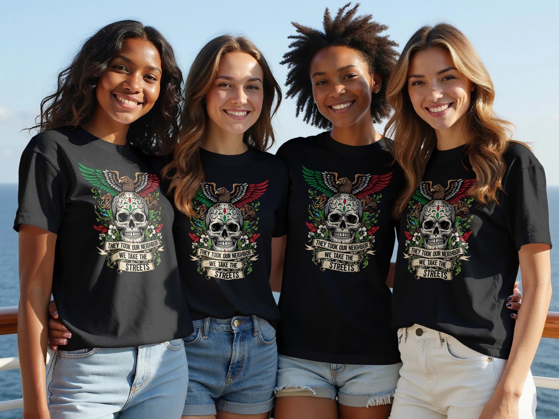 Embrace Your Inner Rebel with Bold Skull Print Shirt product