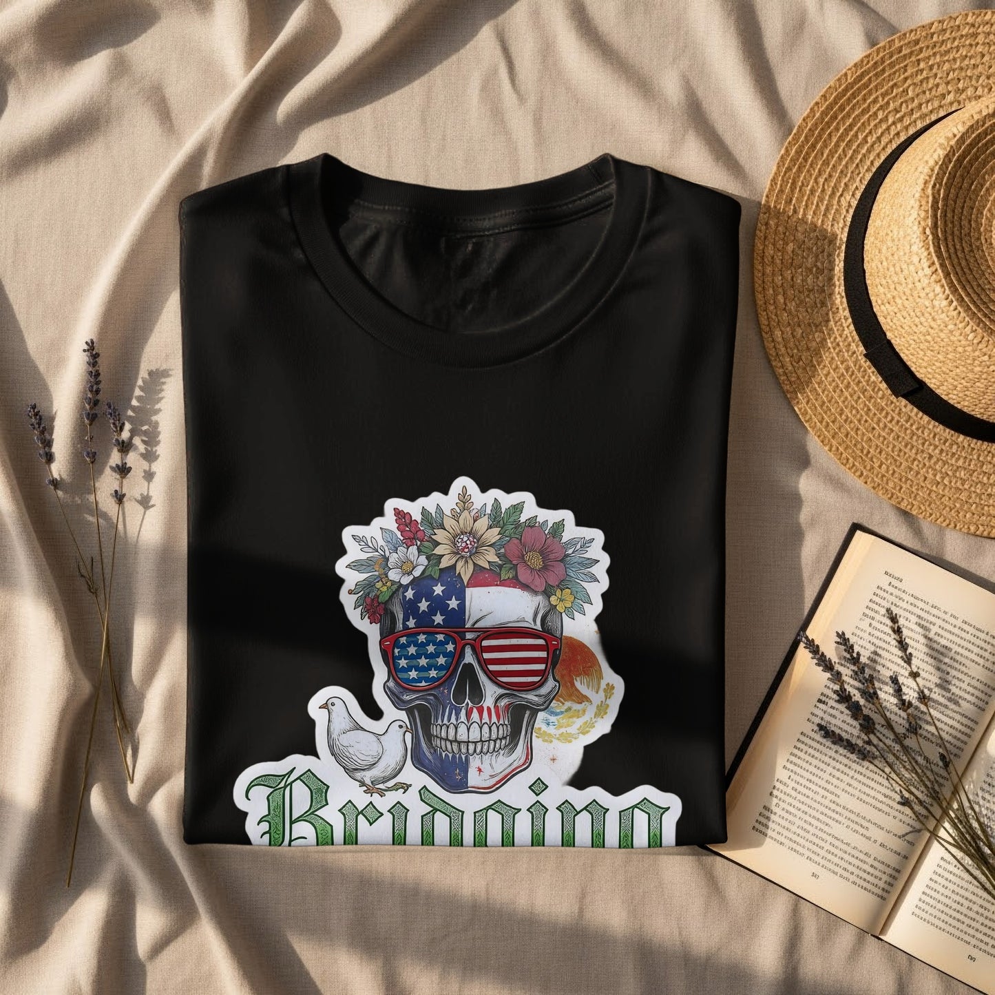 Patriotic Skull Printed T-Shirt Unique Apparel Product