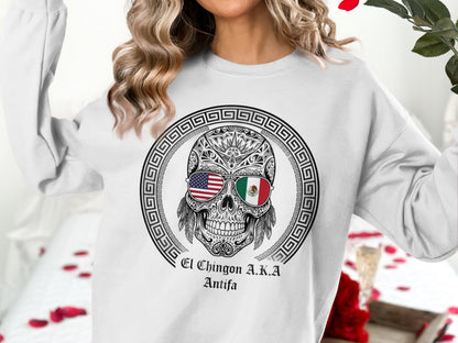 El Chingon A.K.A. Antifa Skull Graphic Sweatshirt
