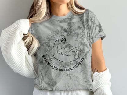 Boyfriend Energy 90 Percent Chaos 10 Percent Snacks T-shirt