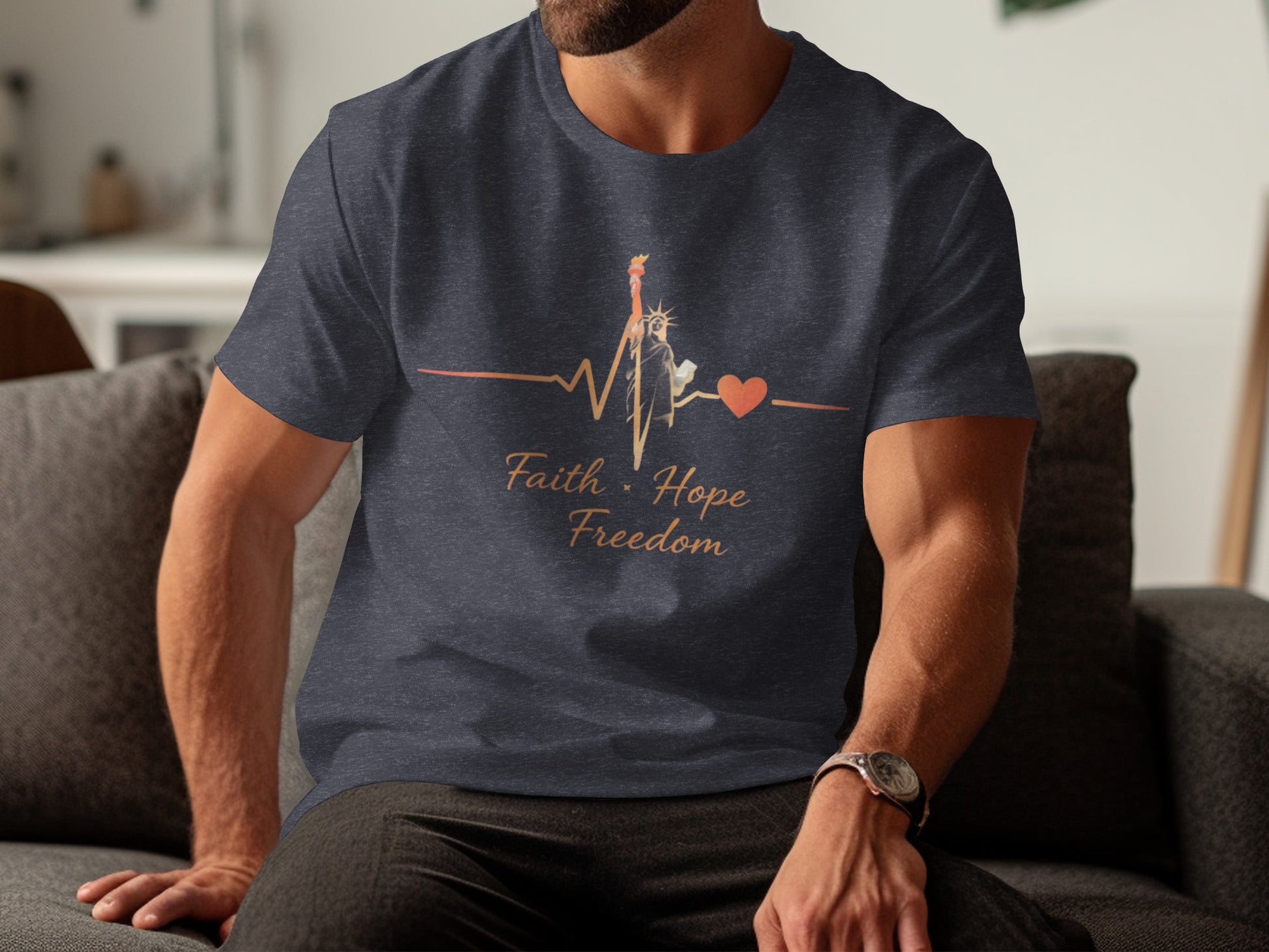 Faith Hope Freedom Pulse Design T-Shirt product type