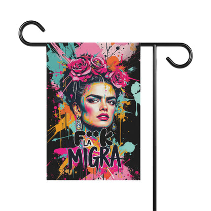 Colorful Art Flag with Bold F*ck La Migra Design