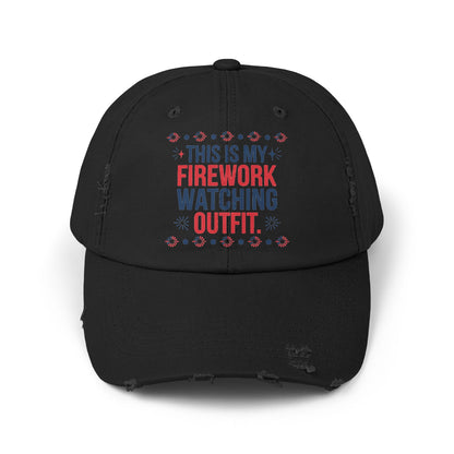 Firework Watching Cap - Unisex Distressed Hat for Celebrations